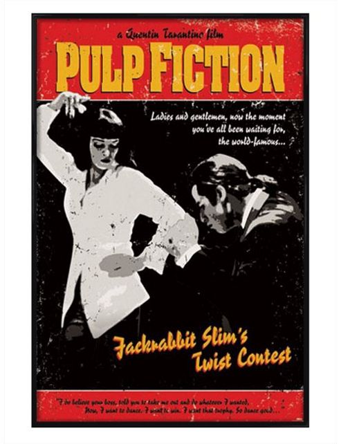 Image of Gloss Black Framed Pulp Fiction Jackrabbit Slim's Twist Contest Poster