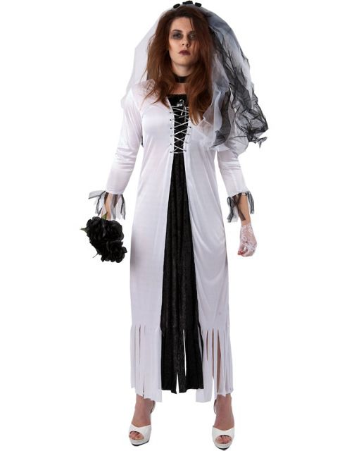Image of Halloween Skeleton Bride Costume (plus Size)