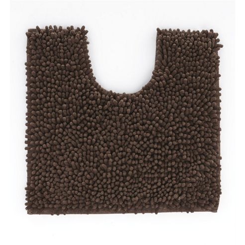 Image of Catherine Lansfield Microfibre Chenille Pedestal Mat - Chocolate