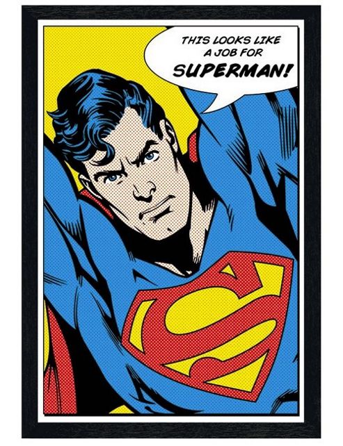 Image of Superman Black Wooden Framed Is It A Bird...is It A Plane? Poster
