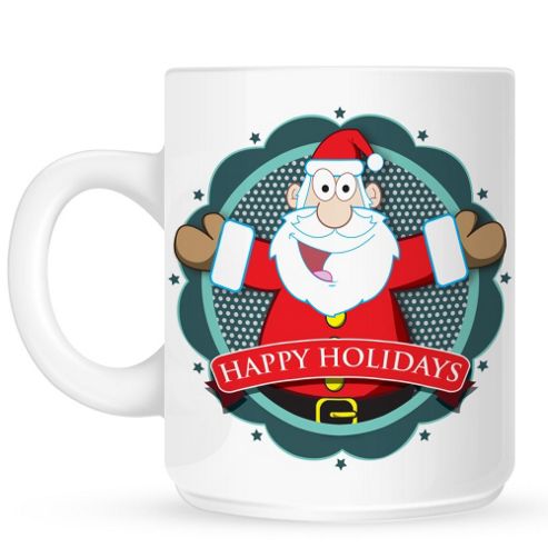 Image of Happy Holidays Santa 10oz Ceramic Mug