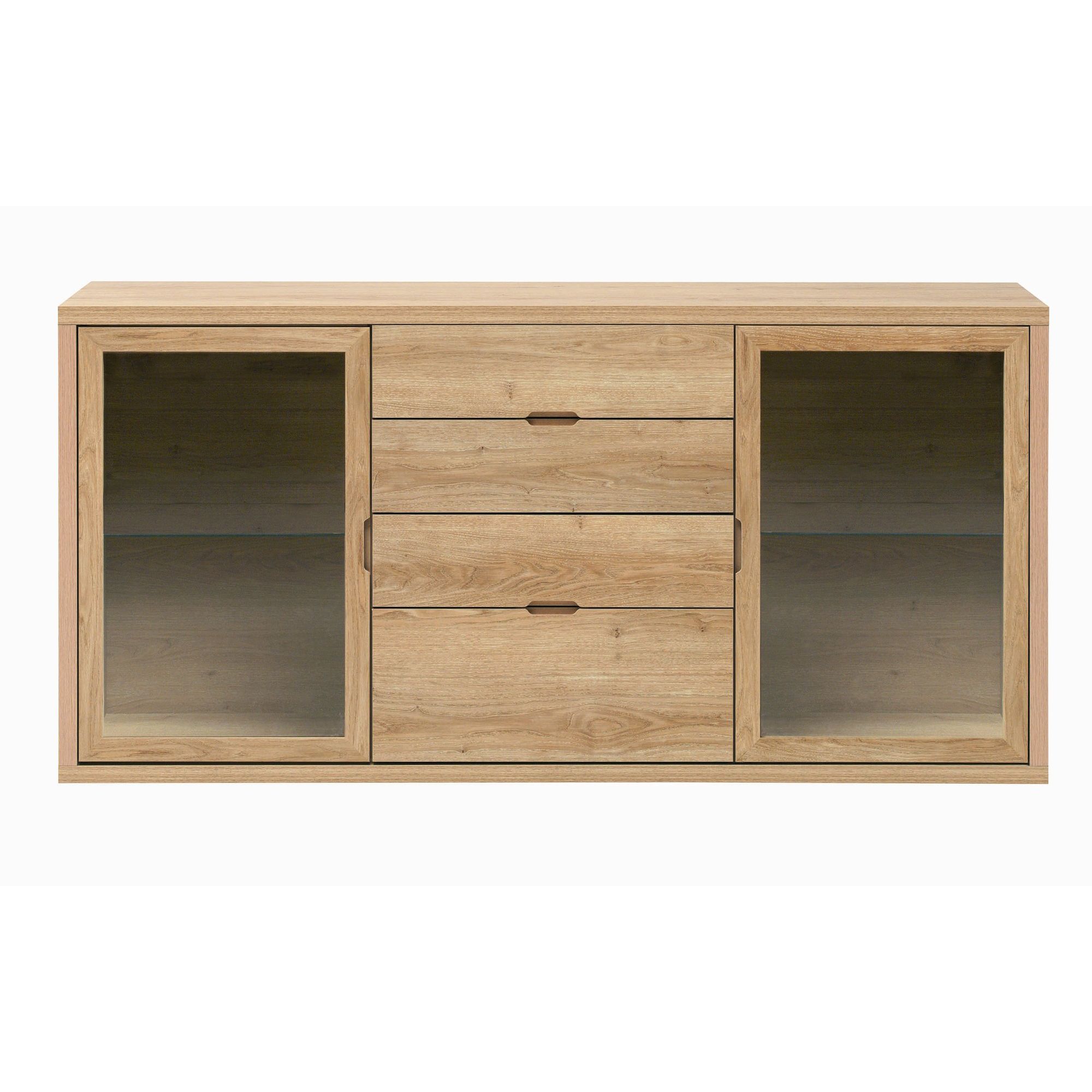 Caxton Darwin 2 Glazed Door / 4 Drawer Sideboard in Chestnut at Tesco Direct