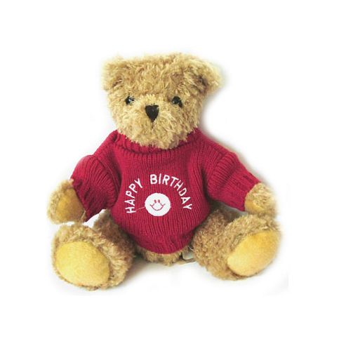 Image of Happy Birthday Bear With Red Guernsey Sweater