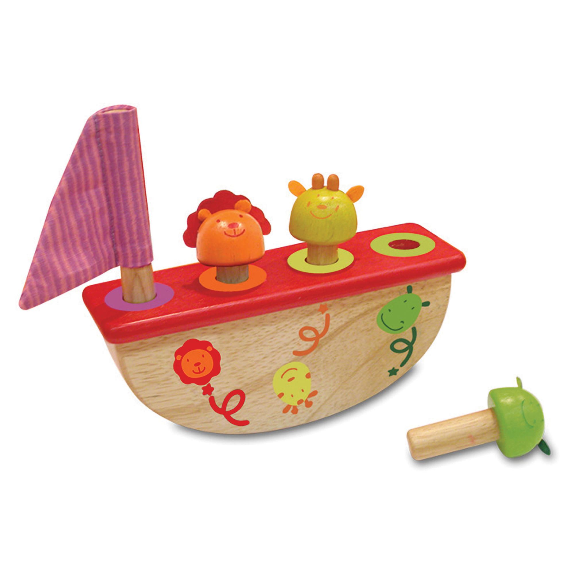 IM Toy Pop up Rocking wooden toy Boat