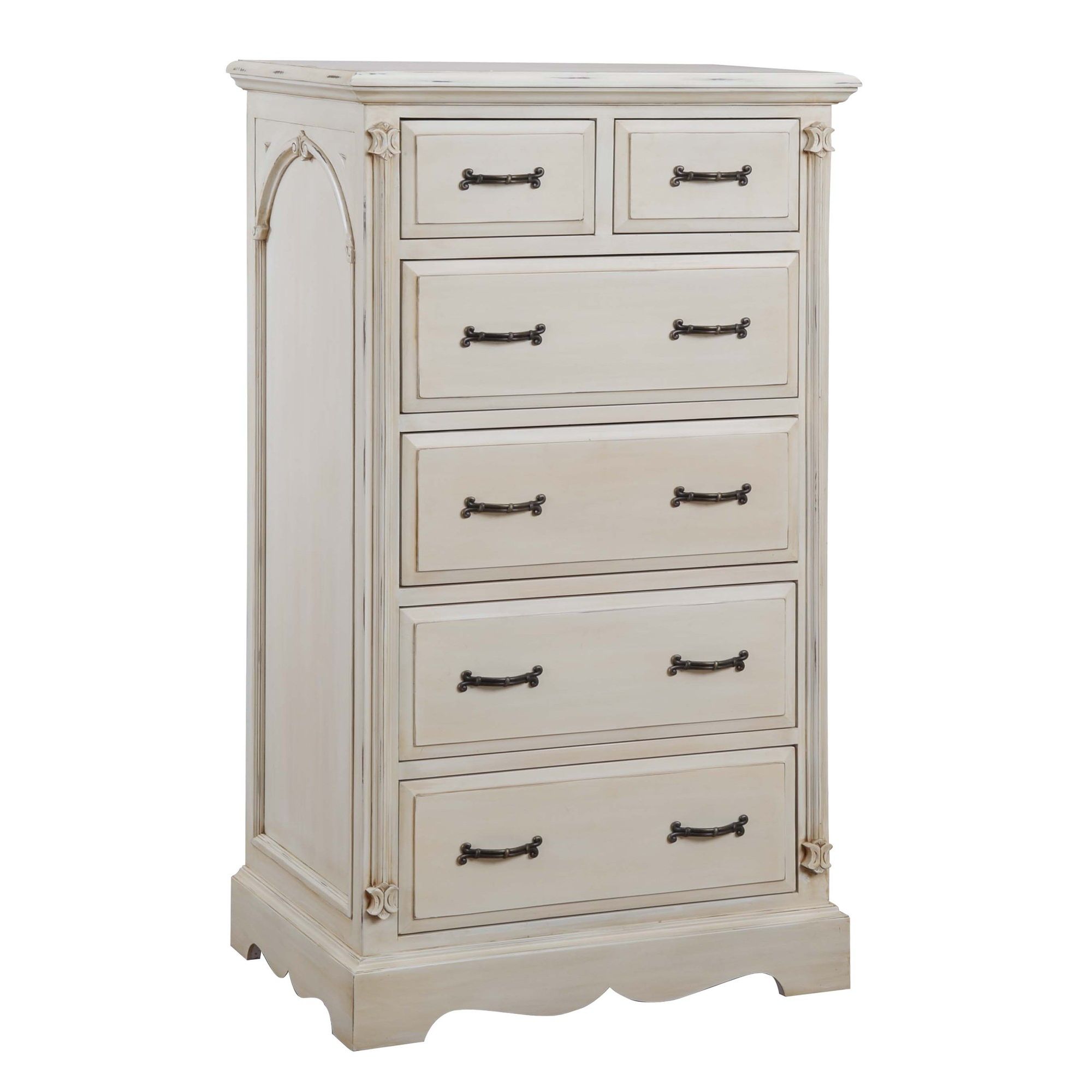 Thorndon Beverley Bedroom Six Drawer Chest in Distressed Ivory at Tesco Direct
