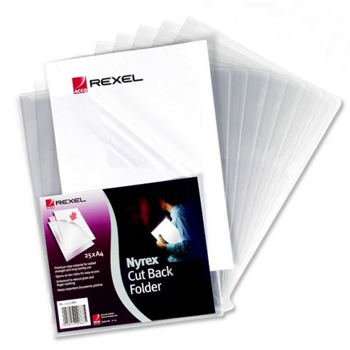 Image of Rexel Nyrex Folder Cut Back A4 Clear Ref 12121 [pack 25]
