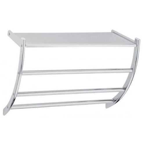 Image of Sanwood 56cm Wall Shelf With Towel Holder - Chrome