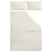 Tesco Poly/Cotton Plain Dye Bedset Cream Double
