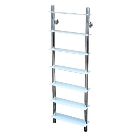 Image of Wall Mounted Glass Bathroom Storage Shelves - White