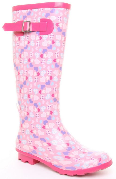 Image of Wellies Girls Heartbreak Wellington Boot Pink - Pink