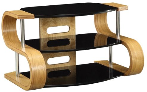 Image of Jual Curve - Curved Oak And Glass Tv Stand For Up To 37