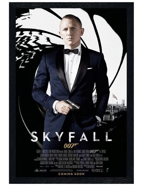 Image of James Bond :skyfall Black Wooden Framed Daniel Craig Is 007 Poster
