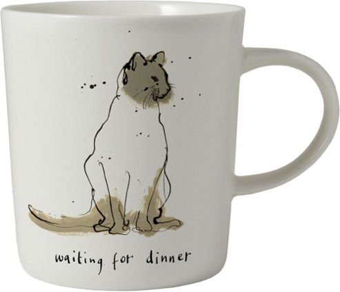 Image of Ecp Design Ltd Cats 8.5cm Porcelain Waiting For Dinner Mug