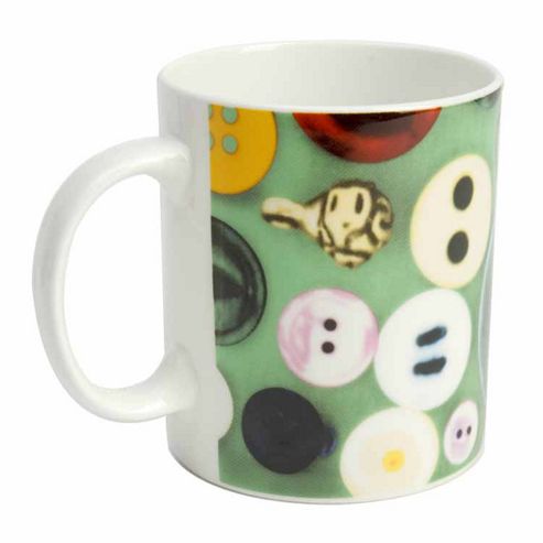 Image of Eames House Of Cards Bone China Single Mug, Buttons