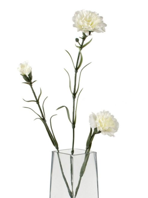 Image of Artificial 70cm Single Stem Multi Headed White Carnation
