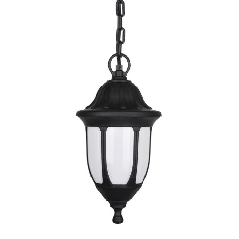 Image of Regency Ip44 Outdoor Hanging Lantern In Matt Black