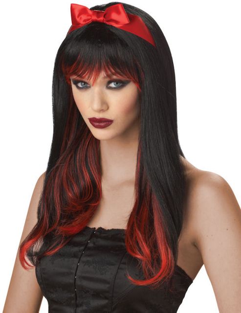Image of Enchanted Tresses Wig (black & Red)