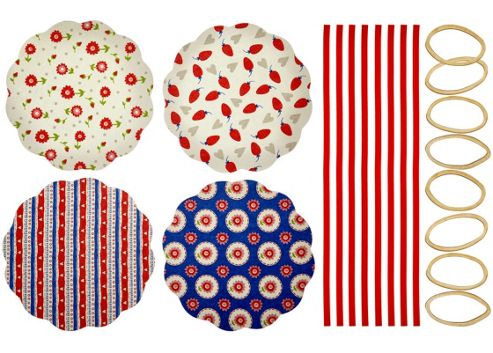 Image of Kitchen Craft Home Made Pack Of Eight Heart Patterned Fabric Jam Cover Kits