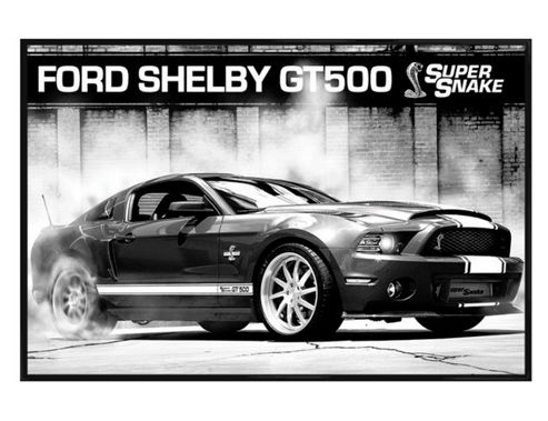 Image of Ford Shelby Gloss Black Framed Gt 500 Supersnake Poster