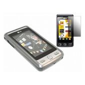 Black Twin Pack ProGel Skin Case & LCD Screen Protector - LG KP500 Cookie