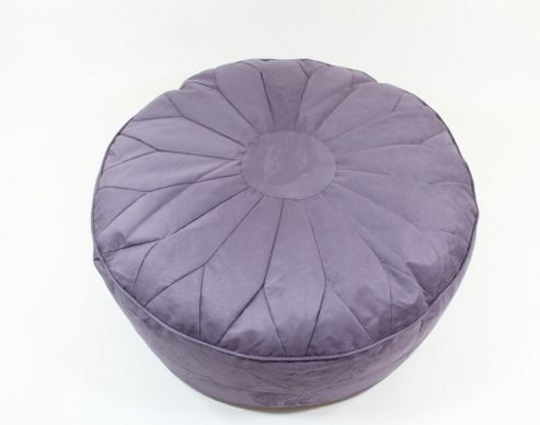 Image of Kaikoo Moroccan Faux Suede Large Pouffe, Lilac
