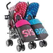 Cosatto Supa Dupa Twin Pushchairs Sis and Bro