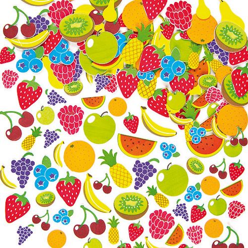 Image of Kids Crafts Fruit Foam Stickers (pack Of 120)