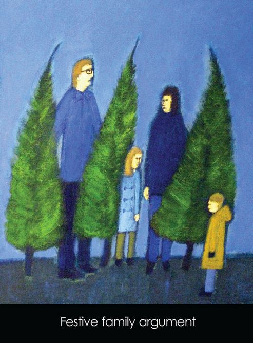 Image of Holy Mackerel Festive Family Argument Greetings Card