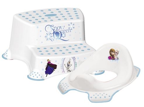 Image of Disney Frozen Toddler Toilet Training Seat & Double Step Stool Combo - White