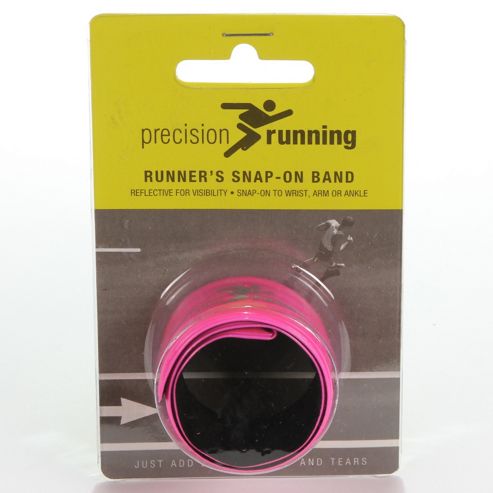 Image of Precision Running Arm Snap Band Band Safety High Visibility Fluoro Pink Yellow - Pink