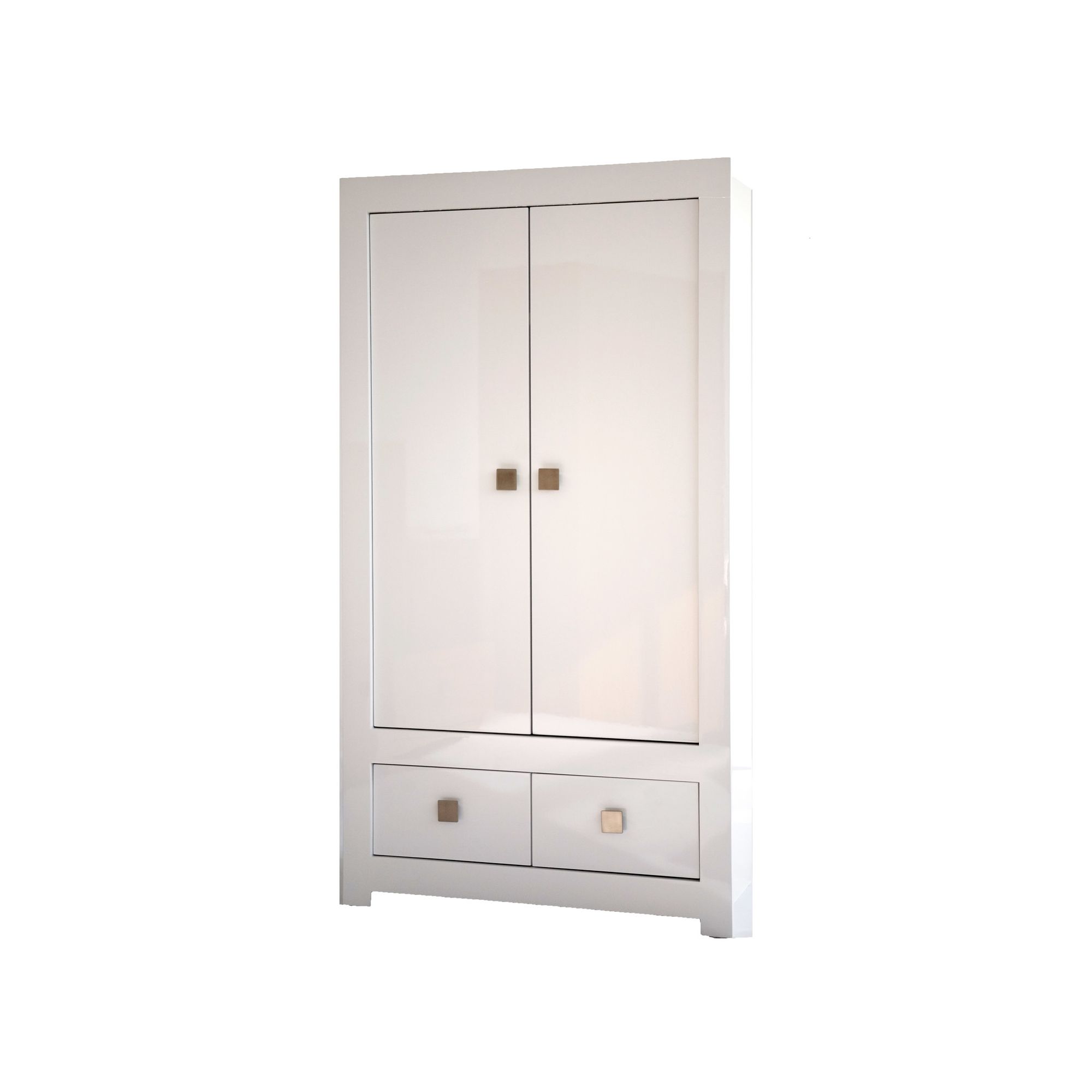 World Furniture Bari Two Drawer Wardrobe in High White Gloss at Tesco Direct