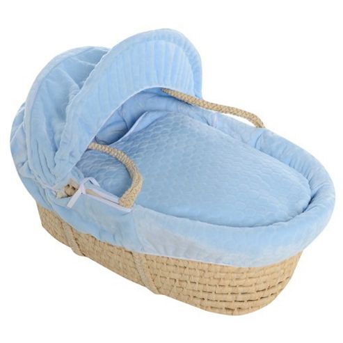 Image of Boys Blue Bubble Maize Moses Basket With Breathable Safety Foam Mattress