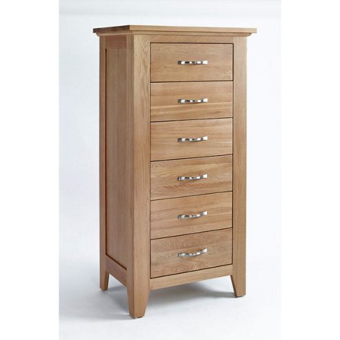 Image of Ametis Cambridge Oak Six Drawer Tall Chest