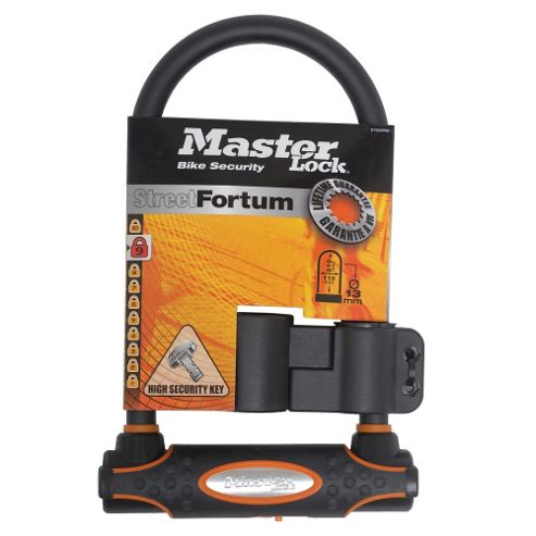 Image of Master Lock Street Fortum Gold Sold Secure D Lock 210x110mm Black