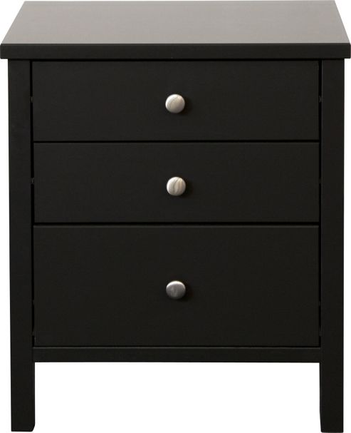 Image of Home Essence Talmo 3 Drawer Bedside In Coffee