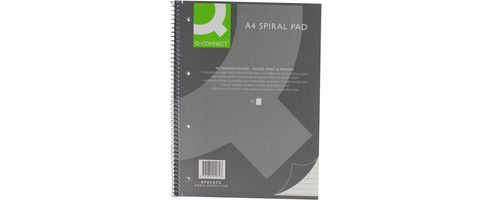 Image of Q-connect Spiral Pad Executive A4+ 80 Leaf Ruled Feint And Margin