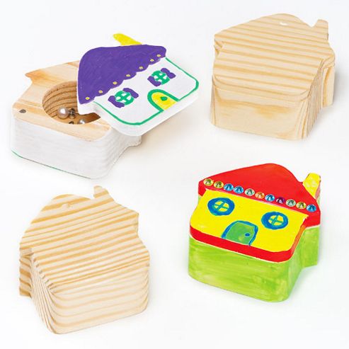 Image of House Wooden Trinket Boxes (box Of 4)