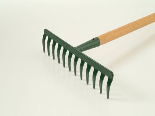 Image of Home Gardener R1645 Garden Rake Wooden Handel 12 Tooth