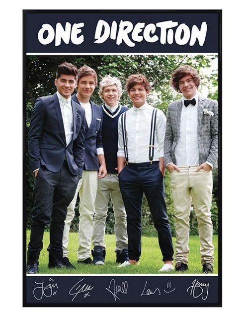 Image of One Direction Gloss Black Framed Boys In Blue 1d Poster