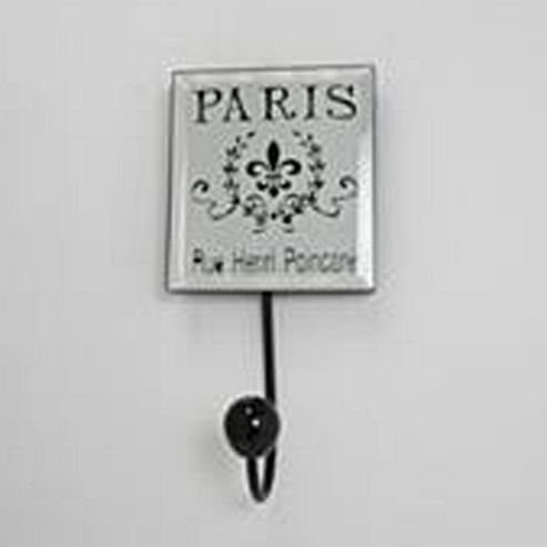Image of Paris - Mirror Wall Coat Hook - Silver / Black