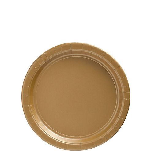 Image of Gold Party Paper Dessert Plates 17cm
