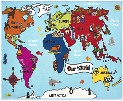 Image of World Map Rug