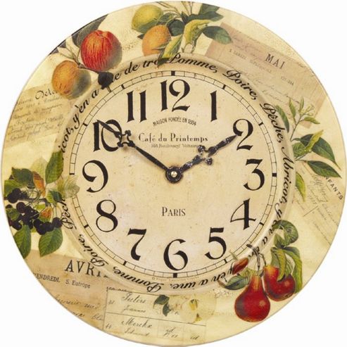 Image of Roger Lascelles Clocks French Tin Fruits Wall Clock
