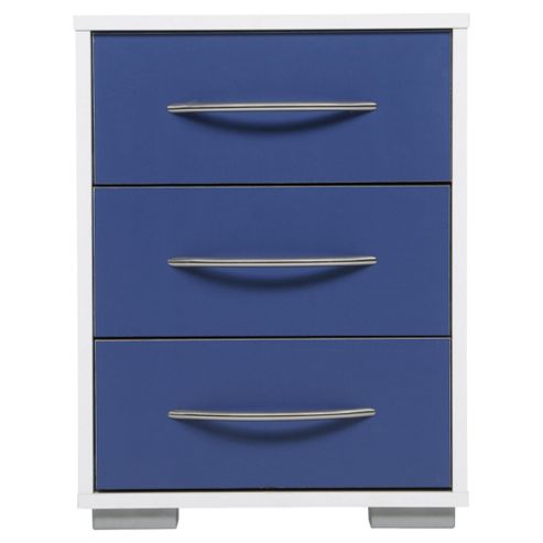 Image of Newport 3 Drawer Bedside Blue