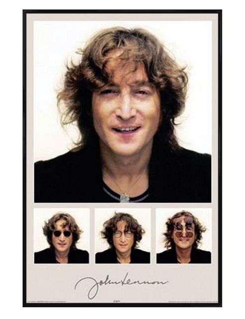 Image of John Lennon Gloss Black Framed Iconic Musician Poster