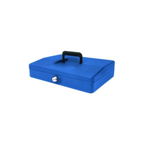 Image of Helix 300mm Sloping Lid Cash Box Blue Wa9080