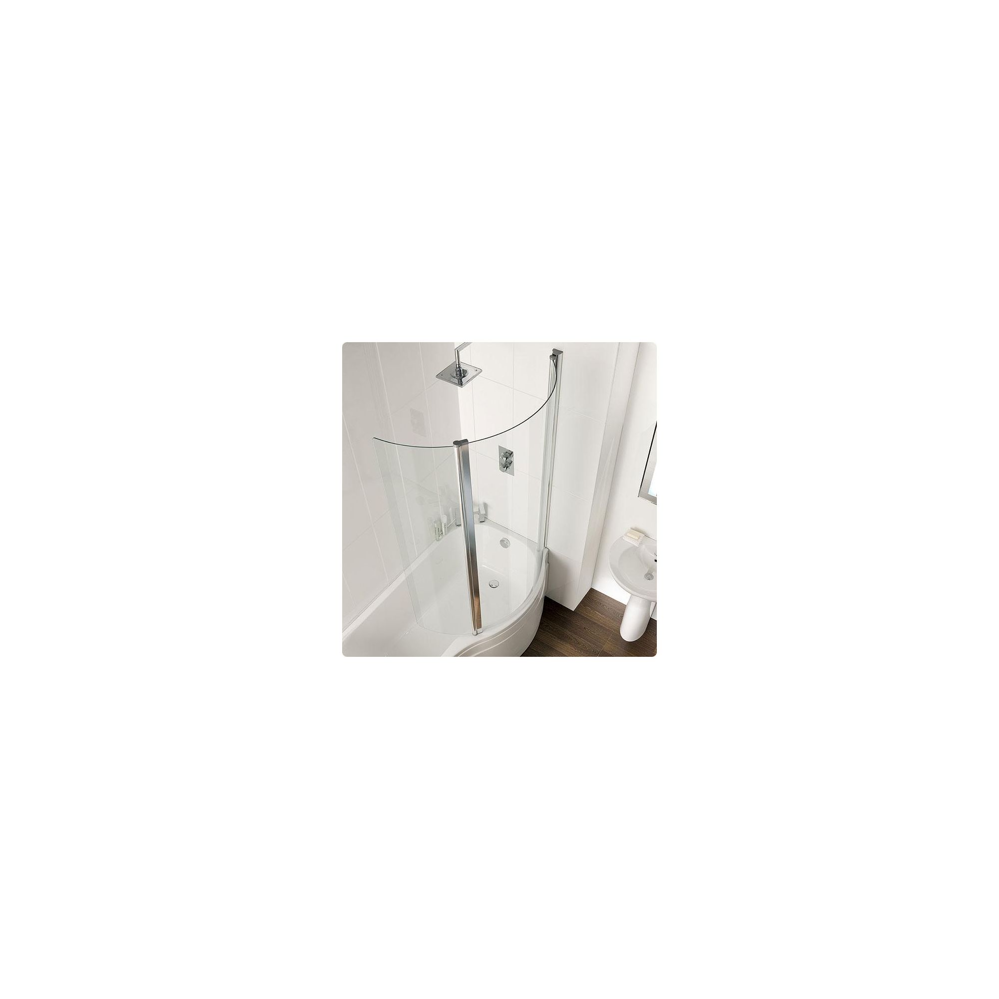 Duchy AUTUMN Curved Showerbath Bath Panel with Hinged Curved Enclosing Panel RIGHT HANDED with Silver Profile (900mm Wide x 1580mm High) at Tesco Direct