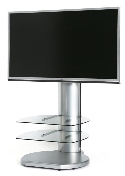 Image of Off The Wall Origin Ii Tv Stand - Silver / Clear Glass