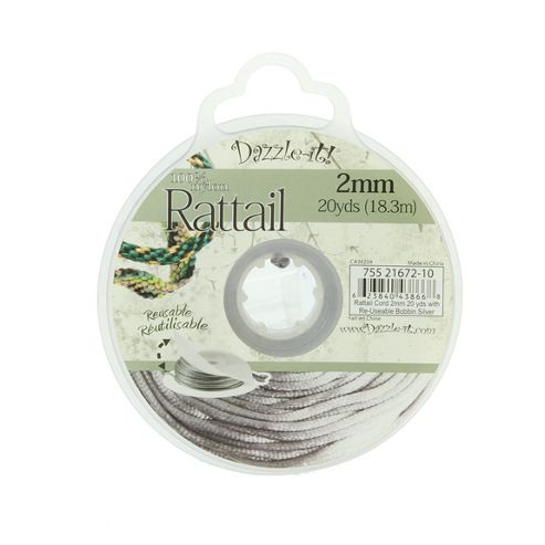 Image of Rattail With Re-useable Bobbin - Silver - 20yds