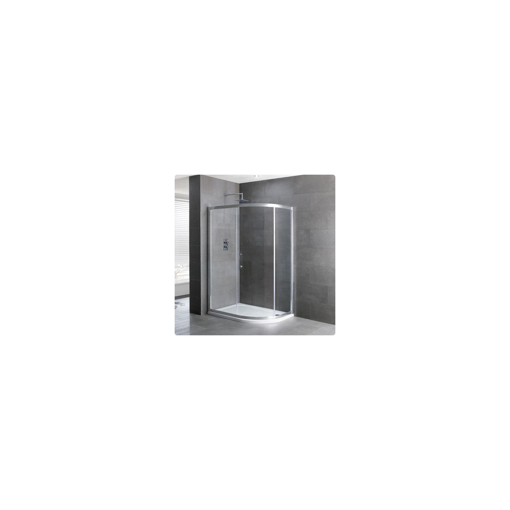 Duchy Select Silver 1 Door Offset Quadrant Shower Enclosure 1200mm x 900mm, Standard Tray, 6mm Glass at Tescos Direct